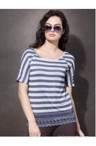Roadster Striped Women's Round Neck T-Shirt